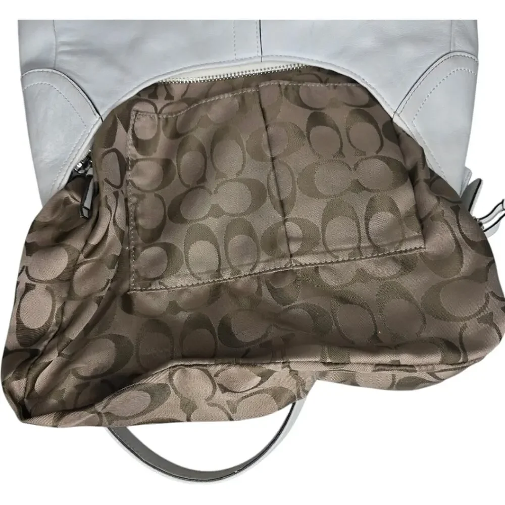 Coach Hamilton Tassel Leather‎ Hobo White F10280